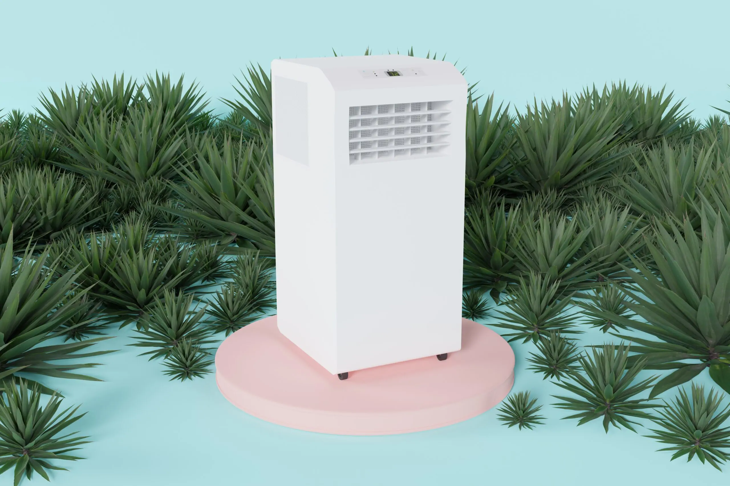 mobile air conditioner background plants 3d scaled 1